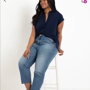Eloquii navy blouse size 22 nwt
